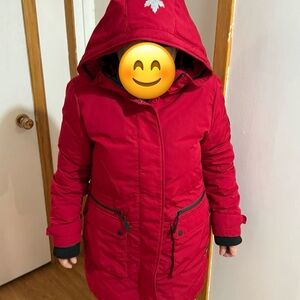 Red Hooded Winter Coat